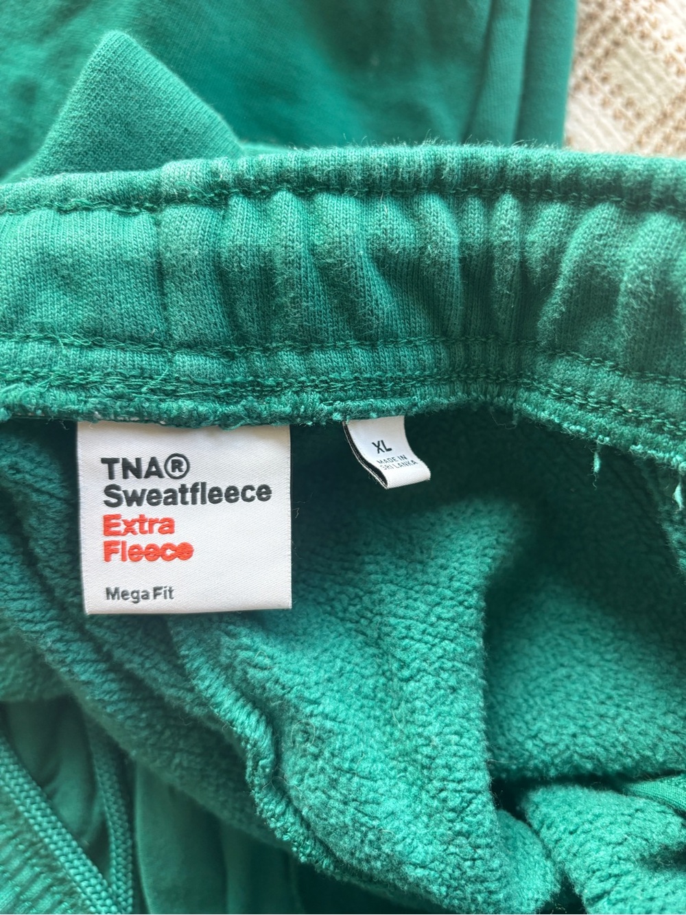 Aritzia TNA green mega sweat fleece Joggers - Picture 2 of 3